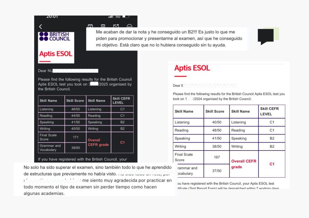 Opiniones Britanik Aptis B2 Aptis C1